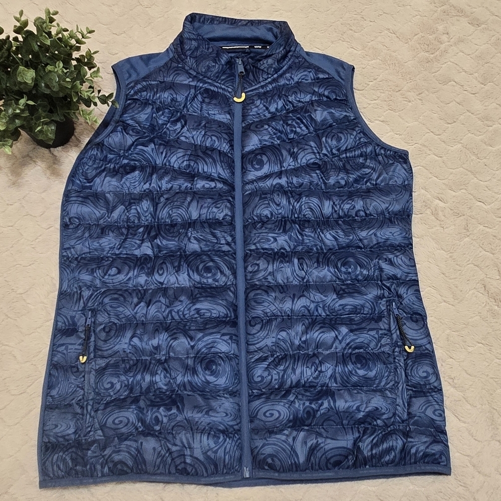 BMW Active Blue Quilted Full Zipper Puffer Vest, Size X-Large